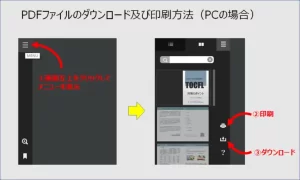 電子教材のPDFファイルダウンロード及び印刷方法、利用規約 1